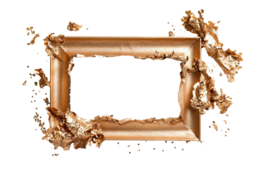 This striking gold glitter frame features a clean, blank center and a transparent background, perfect for adding your unique artwork or text. Its shimmering edges enhance any design