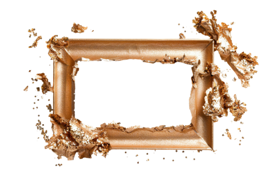 This striking gold glitter frame features a clean, blank center and a transparent background, perfect for adding your unique artwork or text. Its shimmering edges enhance any design