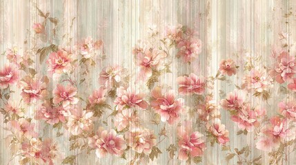 Elegant Watercolor Floral Pattern with Soft Pastel Flowers