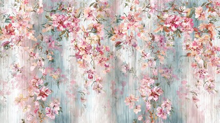 Elegant Watercolor Floral Pattern with Soft Pastel Flowers