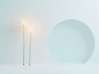 Sparkling celebration sparklers with modern minimalist design element for festive events and new year wishes, perfect for elegant party invitations