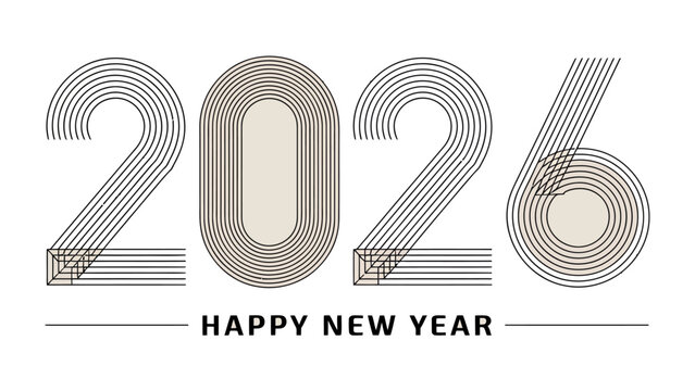 New Year 2026 Celebration: A stylish design expresses anticipation and celebration of the year 2026, conveying optimism for new beginnings.