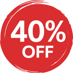 Discount 40 percent off badge