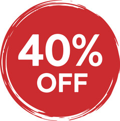Discount 40% off stamp
