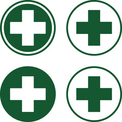 Medical cross first aid symbols