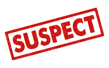SUSPECT Red Grunge Rubber Stamp Vector Image for Legal Document Case File or Investigation Mark
