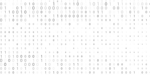 Binary flow. Digital data stream by grey ones and zeros. Minimal vector graphic pattern