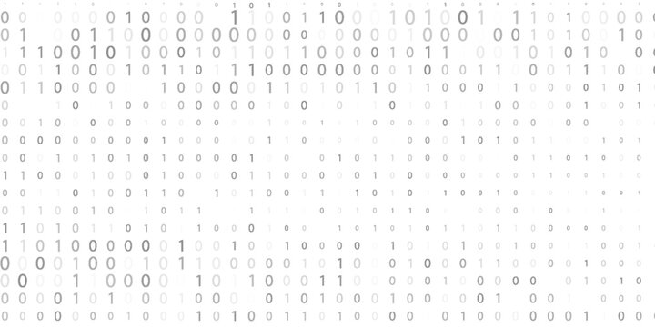 Binary flow. Digital data stream by grey ones and zeros. Minimal vector graphic pattern