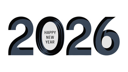 Happy New Year 2026: A modern, minimalist design celebrates the dawn of the year 2026, creating a striking visual message for the upcoming New Year's celebrations.
