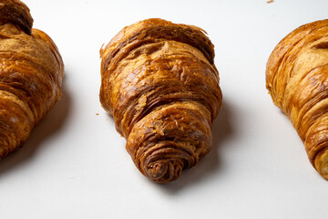 Fresh Croissant and white background