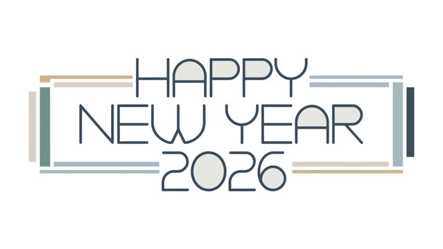 New Year 2026: Elegant text elegantly announces the commencement of a new year. A call for new beginnings and the passage of time is present.