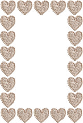 手刺繍のハートフレーム