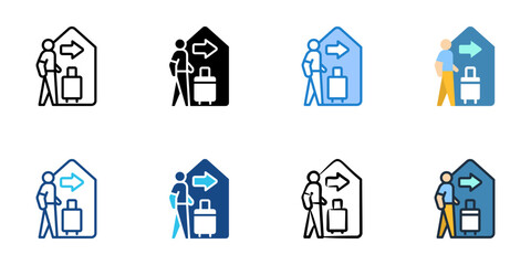 Check in icon set multiple style vector collection. Editable Stroke 
