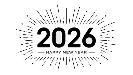 2026 New Year Celebration: A celebratory graphic embodies the excitement and anticipation of the upcoming year, perfect for new year celebrations and wishes. 