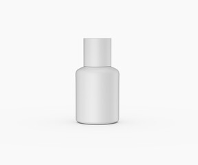 Blank white cosmetic bottle mockup template isolated for branding presentation. 3d illustration