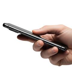 Fototapeta premium Hand holding modern smartphone with sleek design