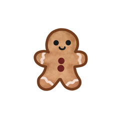 gingerbread man isolated on white