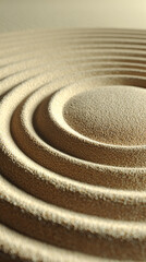 Naklejka premium Concentric Sand Ridges in Zen Garden
