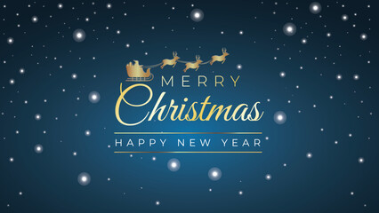 Christmas background with snowflakes, Cute Christmas Card with Christmas landscape and Claus Background