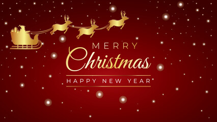 Christmas background with snowflakes, Cute Christmas Card with Christmas landscape and Claus Background