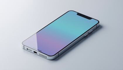 Modern smartphone mockup with gradient screen