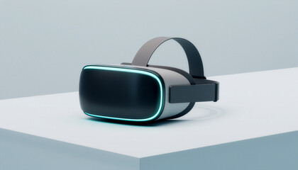 Modern virtual reality headset with blue light