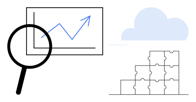 Data analysis concept. Data visualization, analysis, and cloud storage integration for modern business processes. Data solutions aid decision-making and teamwork. For business, finance, tech