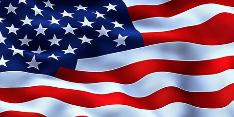 Vibrant American Flag Waves with Stripes and Stars, Symbolizing Patriotism, Freedom, and Unity