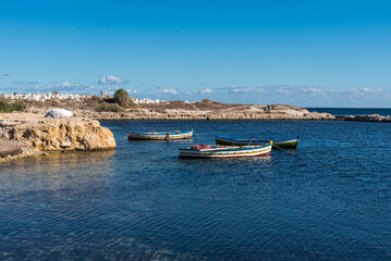 Obraz premium Old fishing port in Mahdia, Tunisia