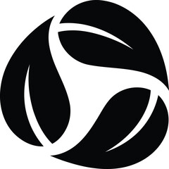 Eco-Friendly Abstract Icon: A stylized, abstract icon representing interconnected leaves, symbolizing environmental consciousness and sustainability.