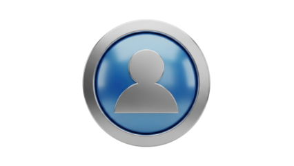 3D icon follower badge with person symbol, isolated on white background    