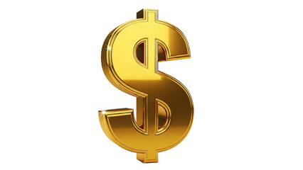 Fototapeta premium Luminous golden dollar sign against a dark backdrop symbolizes wealth finance and economic prosperity with a touch of luxury and investment success on transparent background