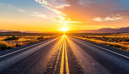 Naklejka premium Road to sunset.