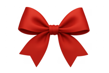 Red ribbon bow decorating a gift present package