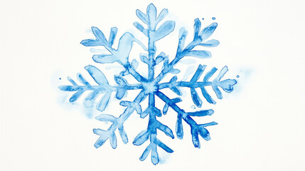 Plakat Watercolor snowflake. Christmas and New Year theme in watercolor