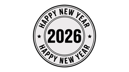 Fototapeta premium New Year 2026 Celebration Stamp: A celebratory stamp design for New Year's 2026, creating the perfect sentiment for greeting the future, marking a fresh beginning with a stylish design.