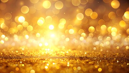 Sparkling golden bokeh and glimmering dust