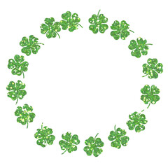 Lucky Green Glitter Four-Leaf Clover Wreath Frame