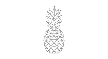 Minimalist Geometric Pineapple Illustration with Abstract Lines and Modern Style