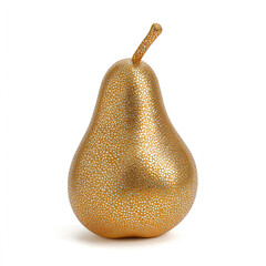 Decorative Golden Pear with Textured Surface