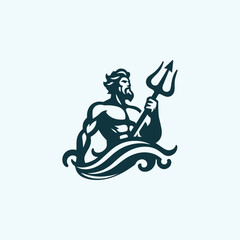 Poseidon God of the Sea Logo