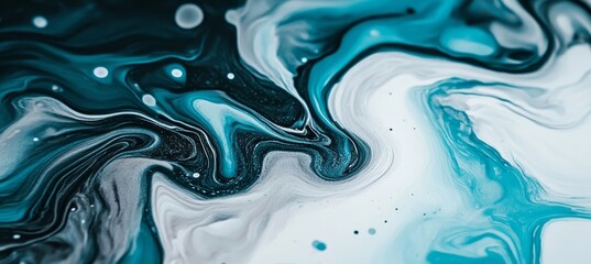 Fototapeta premium Stunning Abstract Fluid Art Design Featuring Mesmerizing Aquamarine, Grey, and Light Blue Swirls