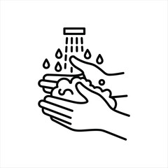 Clean hands hygiene and safety icon for health and wellness