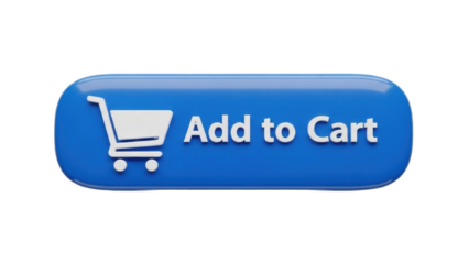 3D icon add to cart button icon, isolated on white background    