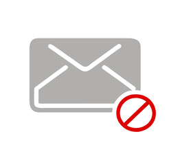 Forbidden mailing icon. Do not send message vector