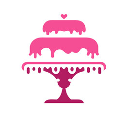 Sweet Tiered Love Wedding Cake Logo design
