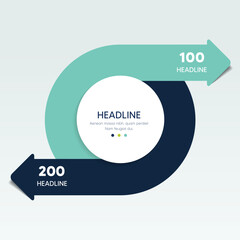 Opposite Arrows Flow Circular Infographic Design.