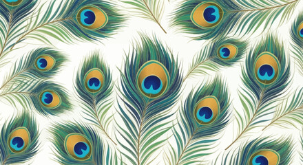 Vibrant peacock feathers with intricate eye patterns and rich coloration for nature inspired design