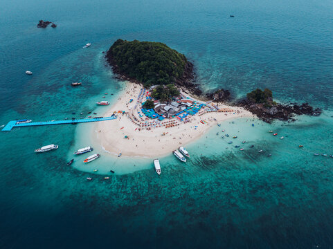 Beautiful Thai Island from drone - Khai Nok