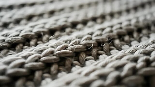 Close-up of a knitted fabric texture with a shallow depth of field.